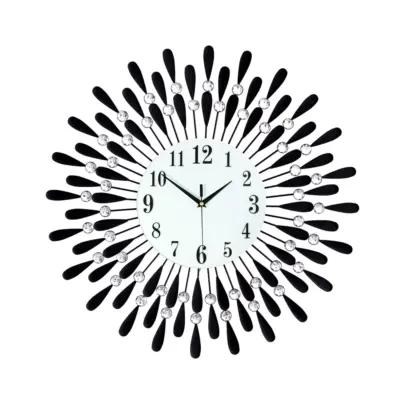 Elegant Petal Crystal Wall Clock
