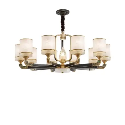 H65 Brass Glass Chandelier – Luxury Oriental Pendant for B2B Projects