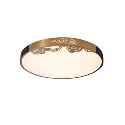 Luxury Zen Alabaster and Brass Flush Mount Ceiling Light – Customizable