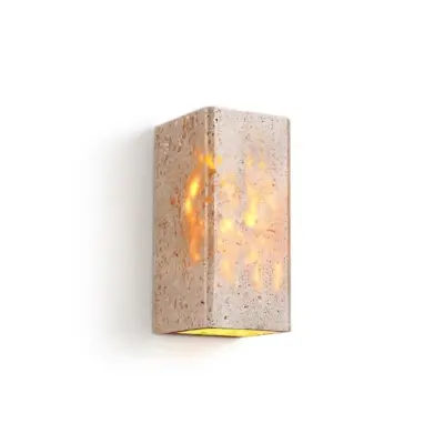 Customizable Travertine IP65 Waterproof LED Wall Sconce – Luxury Natural Stone Outdoor Architectural Light for 5-Star Hotels and High-End Hospitality Facades