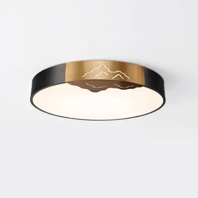 Luxury Zen Alabaster and Brass Flush Mount Ceiling Light – Customizable