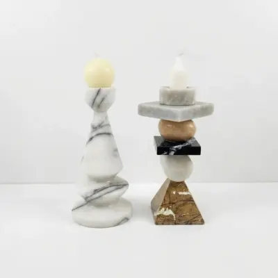 Luxury Custom Marble Candle Holder for Upscale Hospitality & Bespoke Interior Decor