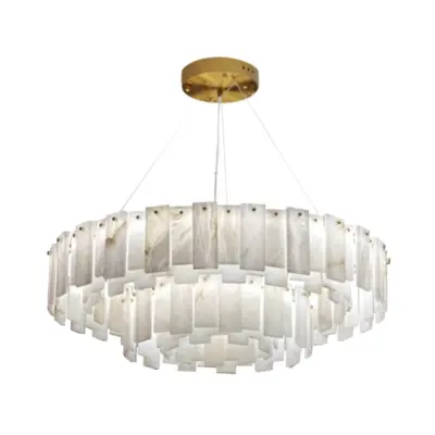 Tiered Alabaster Stone Chandelier – Modern Luxury B2B Pendant Lighting