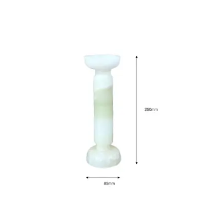 Luxury Custom Marble Candle Holder in White Jade for Upscale Hotels and Boutique Interiors