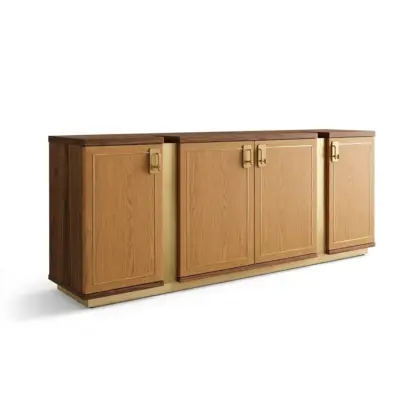 Luxury Italian Minimalist Solid Wood Sideboard Cabinet for High-End Hospitality and Global B2B Residential Projects