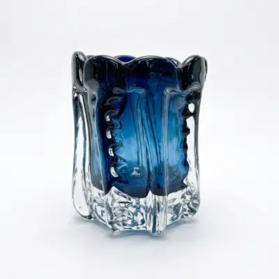 Handcrafted Ripple Textured Liuli Glass Vase