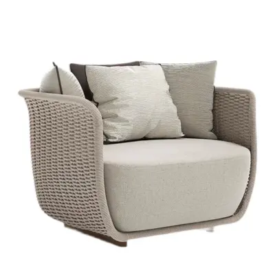 Bespoke Luxury PE Rattan Outdoor Furniture Custom Cafe Patio Lounge Sofa Set