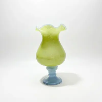 Handcrafted Ruffled Rim Liuli Glass Vase