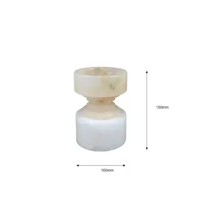 Luxury Custom Marble Candle Holder in White Jade for High-End Hotels and Bespoke Decor