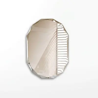 Frameless Octagonal Beveled Wall Mirror for Luxury Hotel Bathrooms and Modern Service Decor – Customizable 60x40cm (24″x16″) and 80x60cm (32″x24″)