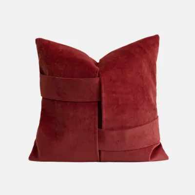Artisan Crimson Textured Throw Pillow Collection for Luxury Hospitality and Premium Interior Decor