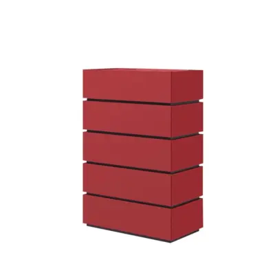 Customizable Luxury Matte Red Ultra-Thin Tipping Bucket Shoe Cabinet for High-End Hotels and Modern Residential Entrances