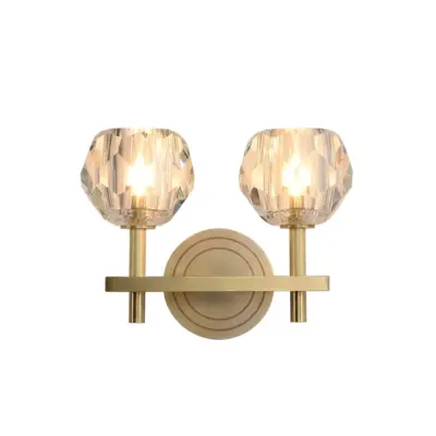 Luxury Champagne Gold Crystal LED Wall Sconce – Modern Customizable Iron Art Vanity Light for Upscale Hotel Guestrooms and Service Apartments