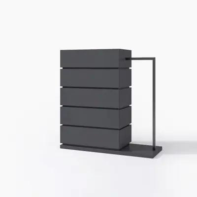 Customizable Luxury Modular Chest of Drawers with Integrated Hanging Rail for High-End Hotels and Boutique Retail Spaces