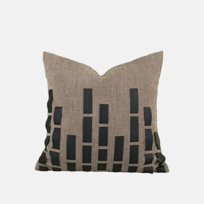 Artisan Earth-Tone Textured Throw Pillow Collection for Luxury Hospitality and High-End Commercial Interiors