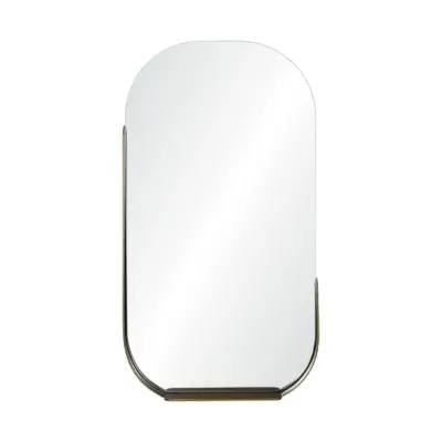 Luxurious Silver Stainless Steel Deep Frame Wall Mirror for High-End Hotels and Modern Hospitality