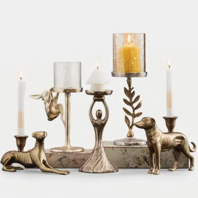 Luxury Custom Gold Metal Candle Holder for Upscale Hotels and Events