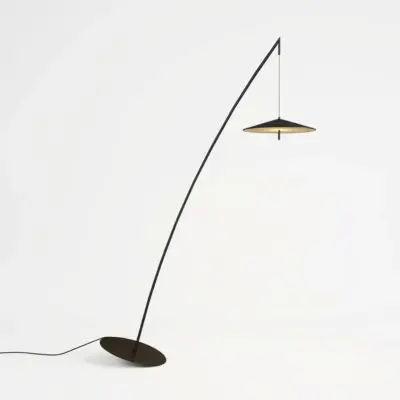 Luxury Oversized Architectural Fishing Floor Lamp in Matte Black for Grand Hotel Lobbies and Executive Lounges