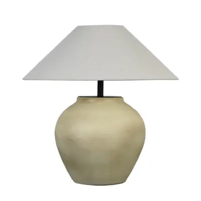 Handcrafted Ceramic Vase Table Lamp with Premium Fabric Shade