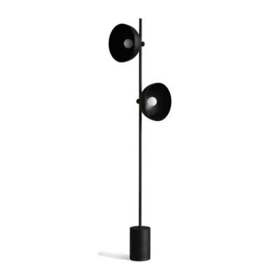 Minimalist Marble and Iron Dual-Light Floor Lamp for Luxury Hotel Suites and Modern Lounges