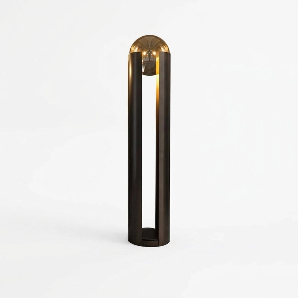 Nordic luxury mushroom floor lamp with gold dome and colorful electroplated glass globes, customizable for hotel hospitality.