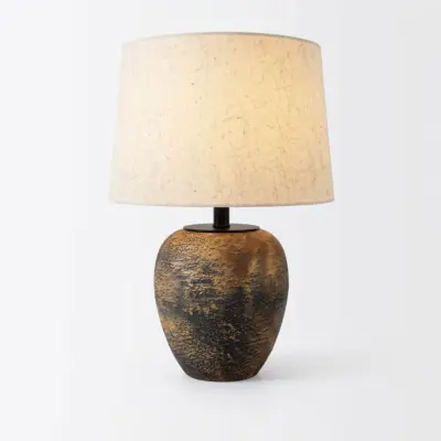Volcanic Rock Texture Ceramic Table Lamp with Smart AI Voice Control