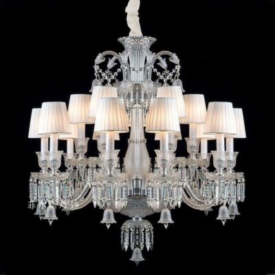 Luxury Classical Crystal Chandelier with Fabric Shades