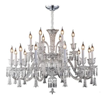 European Classical Tiered Crystal Chandelier with 18 LED Lights