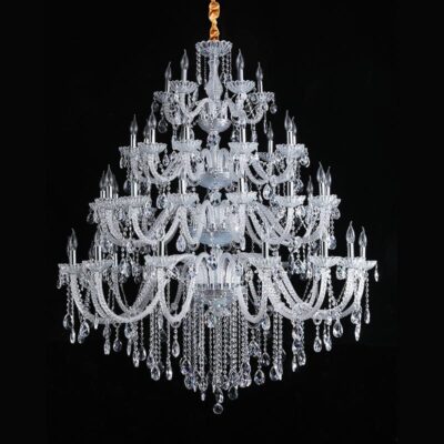 Grand Majestic 60-Light Tiered Glass Chandelier