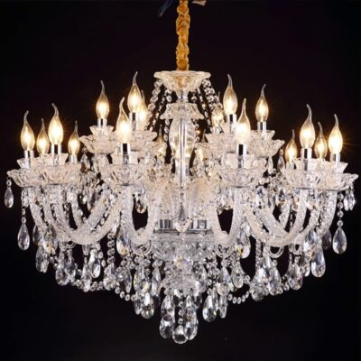 Royal Grandeur 30-Light Asfour Crystal Flush Mount Chandelier