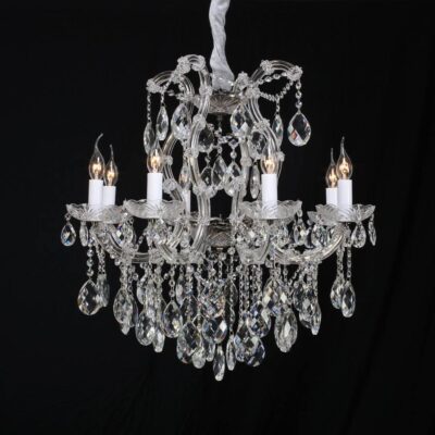 Modern Minimalist Glass Globe Chandelier with Stainless Steel Frame