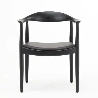 Mid-Century Modern Solid Ash Wood Armchair – Hans Wegner Style