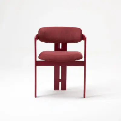 Solid Ash Wood Dining Armchair with Curved Backrest | Black Oak & Smoked Finishes