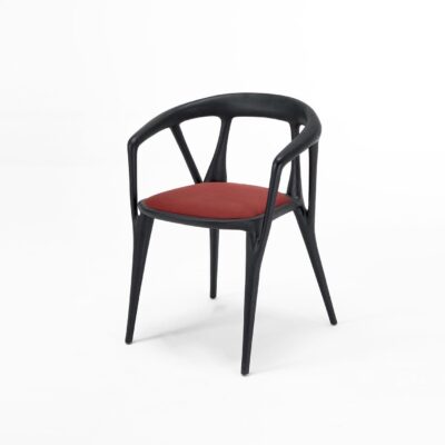 Solid Ash Wood Dining Chair with Wide Curved Backrest | Black & Grey-Coffee Finish