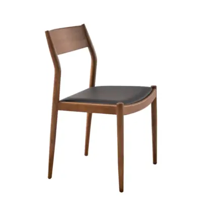 Minimalist Solid Ash Wood Dining Chair with Sleek Silhouette