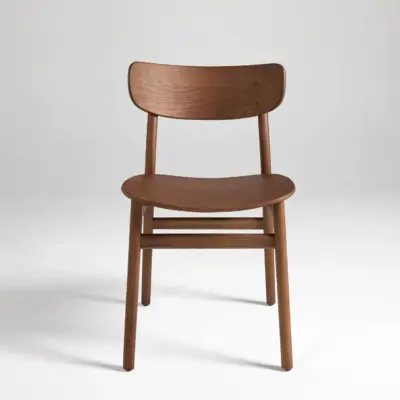 Modern Solid Ash Wood Dining Chair in Elegant Walnut Finish