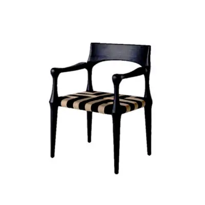 Contemporary Solid Ash Wood Armchair with Sculptural Organic Frame and Ergonomic Curved Backrest