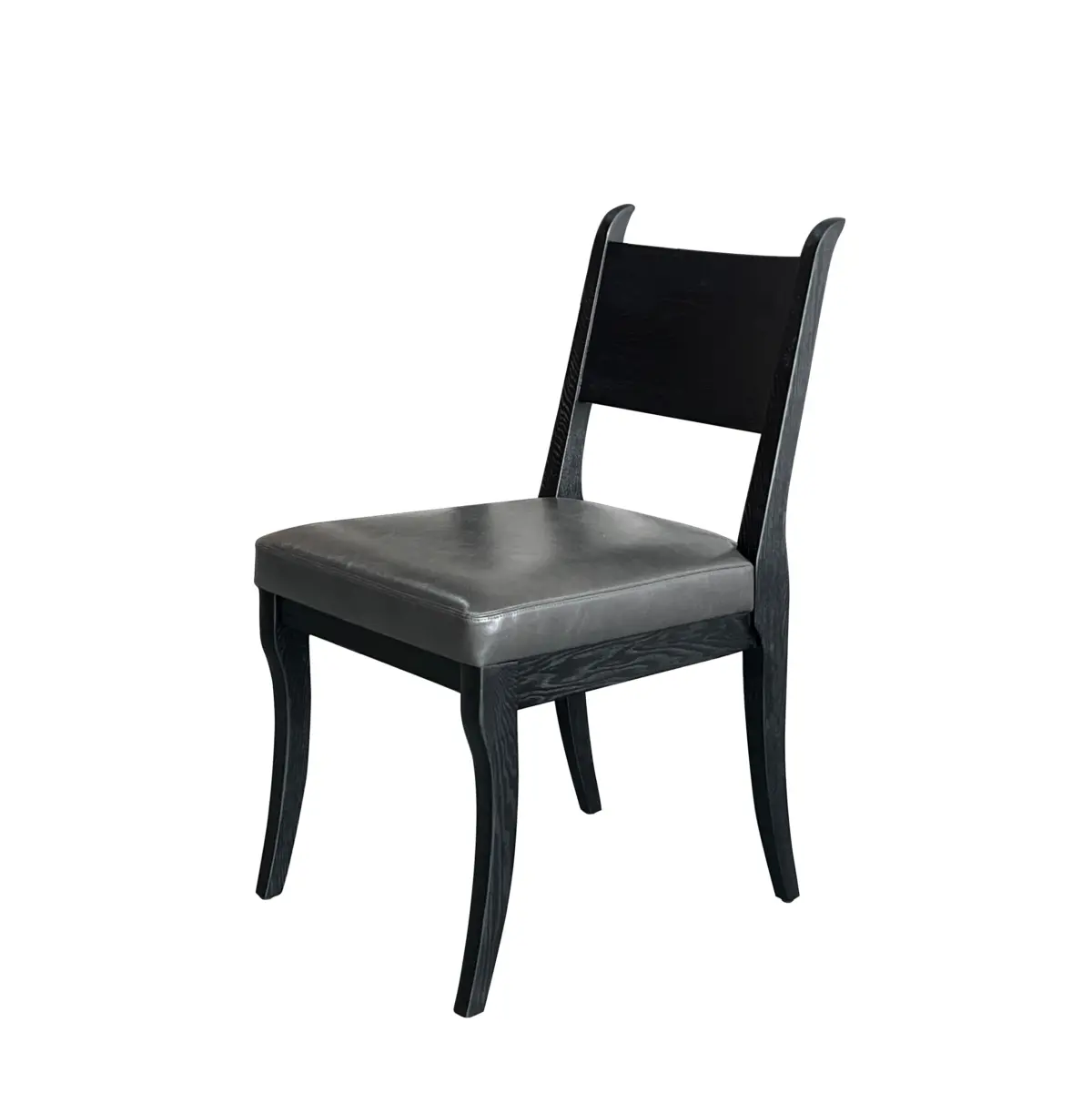 Contemporary Solid Ash Wood Dining Chair with Premium Leather Seat and Ergonomic High Back