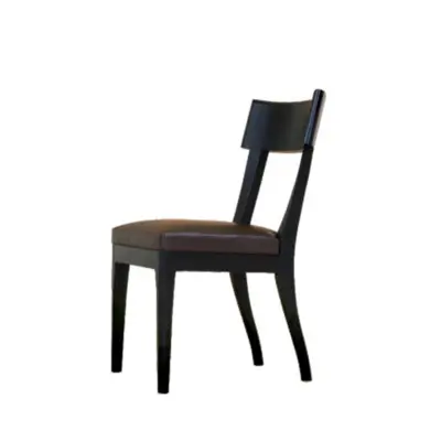 Contemporary Solid Ash Wood Dining Chair with Minimalist Slat Back and Matte Black Oak Finish