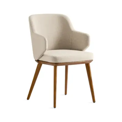 Contemporary Solid Ash Wood Dining Chair with Minimalist Curved Backrest and Matte Black Oak Finish