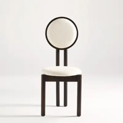 Mid-Century Modern High-Back Ash Wood Dining Chair in Elegant Smoked Finish