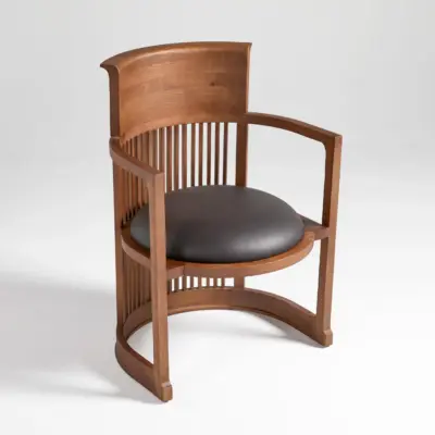 Mid-Century Modern Solid Ash Wood Dining Chair with High Architectural Spindle Back