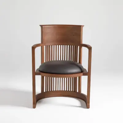 Mid-Century Modern Solid Ash Wood Dining Chair with High Architectural Spindle Back