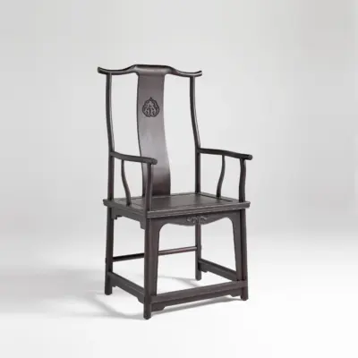 Imperial High-Back African Sandalwood Armchair in Rare Ink Wash Finish