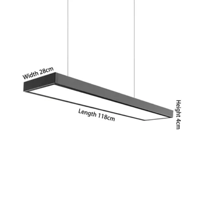 Wide Linear LED Pendant Light – 88W Commercial Lighting