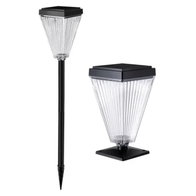Solar LED Path Light: Customizable Tri-Color Outdoor Lighting