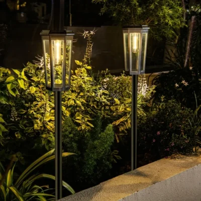 Solar LED Path Light: Hexagonal Outdoor Landscape Stake Lamp