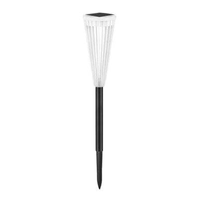Solar LED Path Light: Dual-Tone Conical Torch Outdoor Landscape Lamp