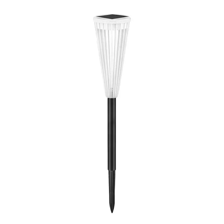 Solar LED Path Light: Dual-Tone Conical Torch Outdoor Landscape Lamp