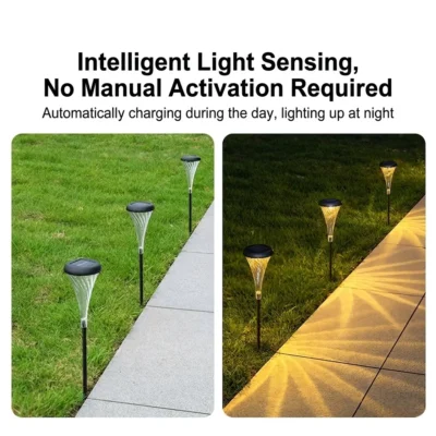 Solar LED Path Light: Dual-Tone Garden Stake Lamp